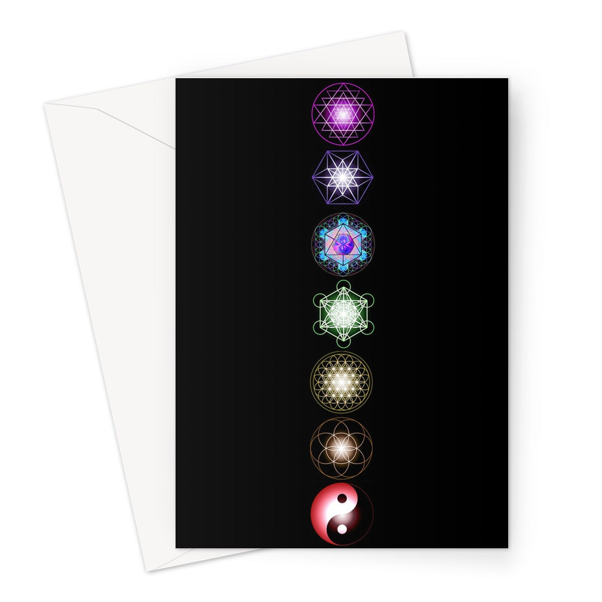 Sacred Geometry symbols Charka Greeting Card