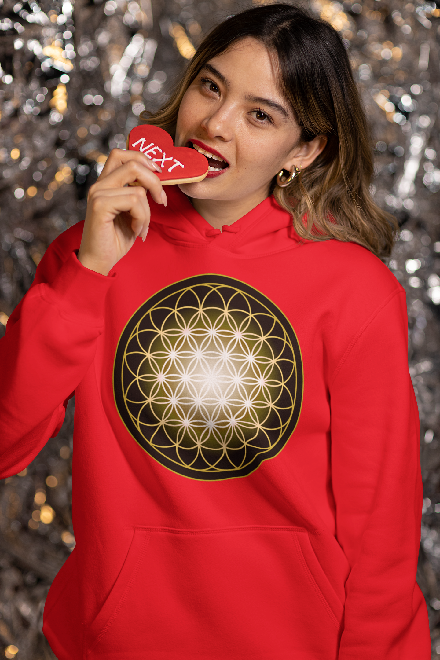 Flower of Life in Gold College Hoodie