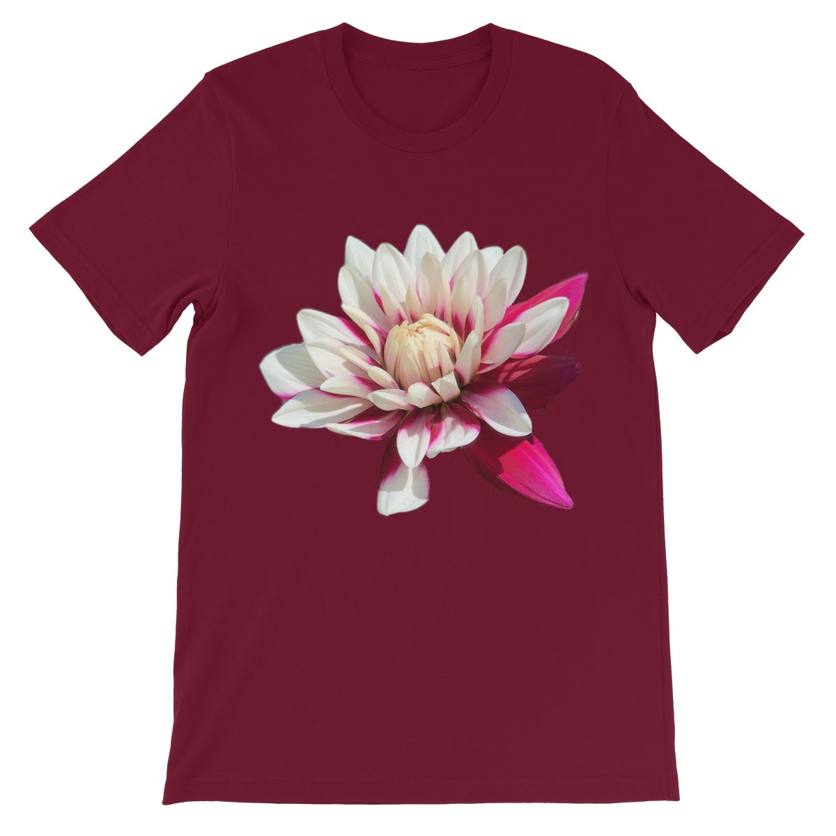 Pink Dahlia Unisex Short Sleeve T-Shirt - Nature of Flowers