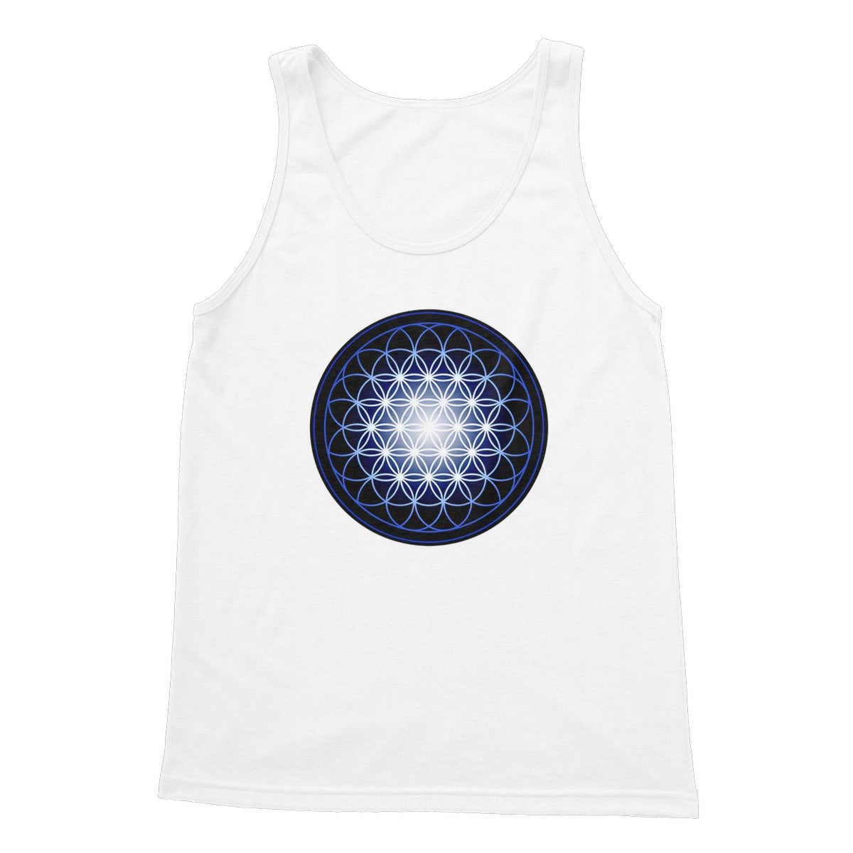 Flower of Life in Blue Softstyle Tank Top - Nature of Flowers