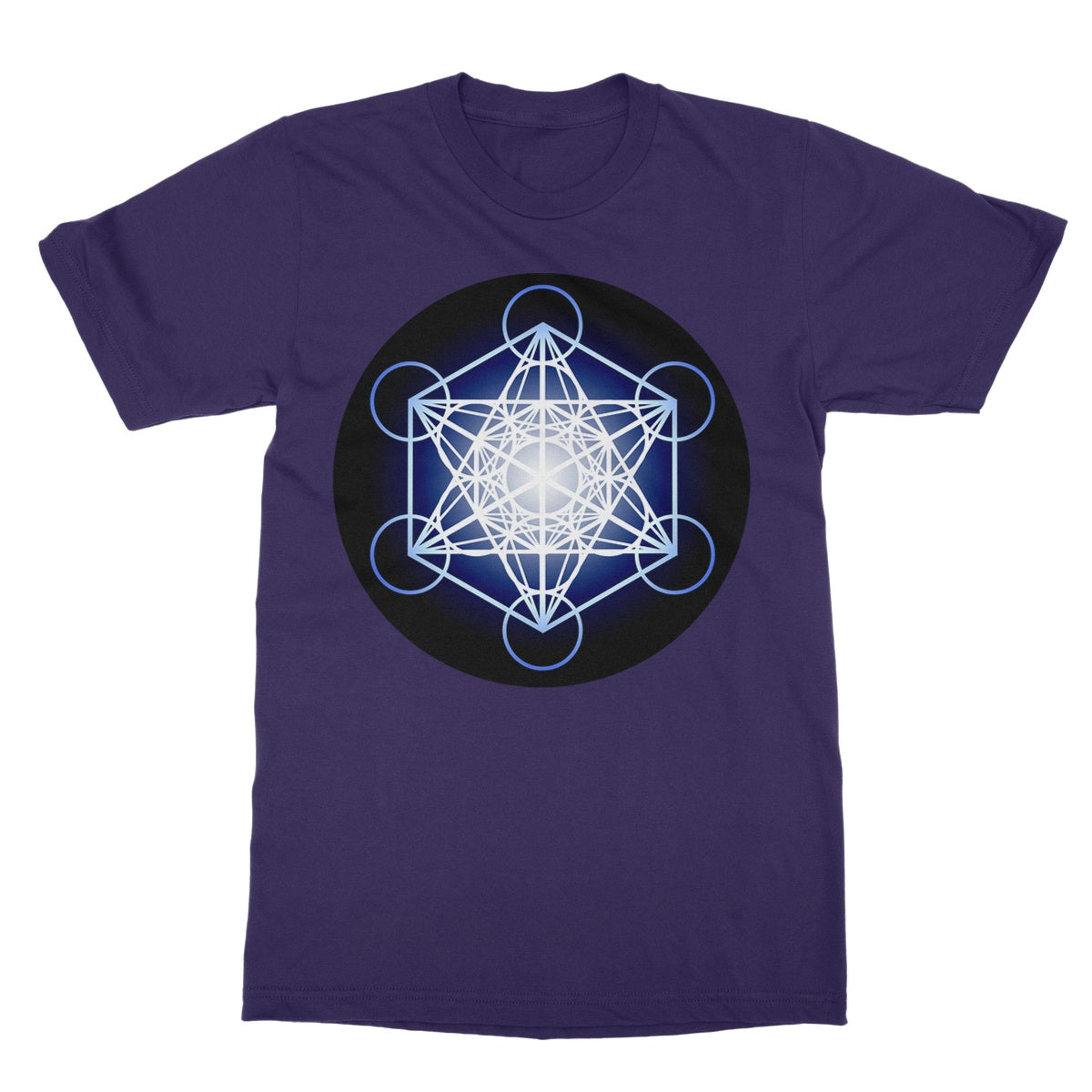Metatron's Cube in Blue T-Shirt - Nature of Flowers