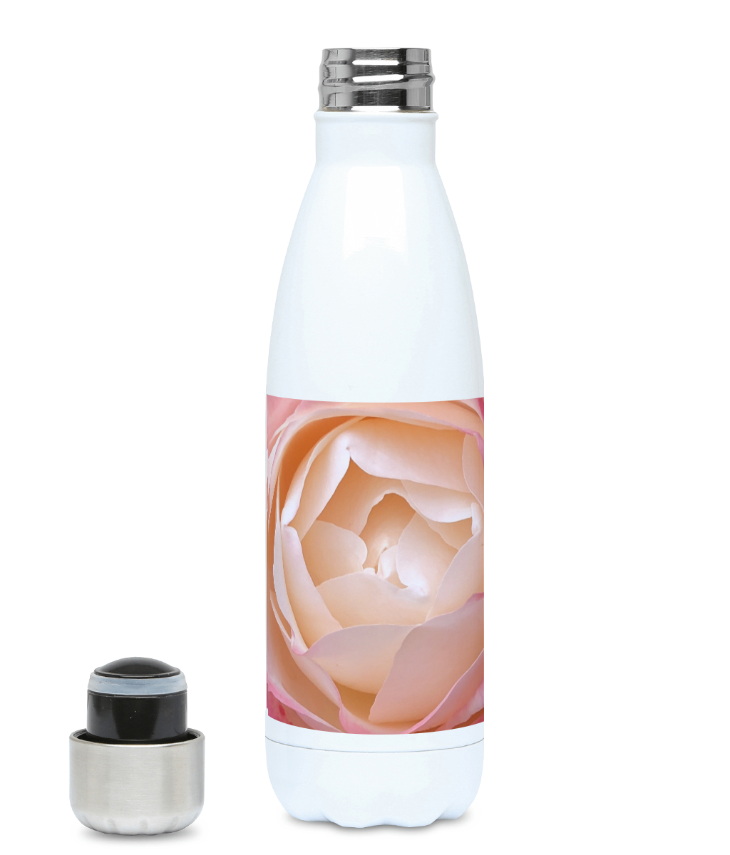 "Deep inside the mellowness" Pink and Red Flower 500ml Water Bottle - Nature of Flowers