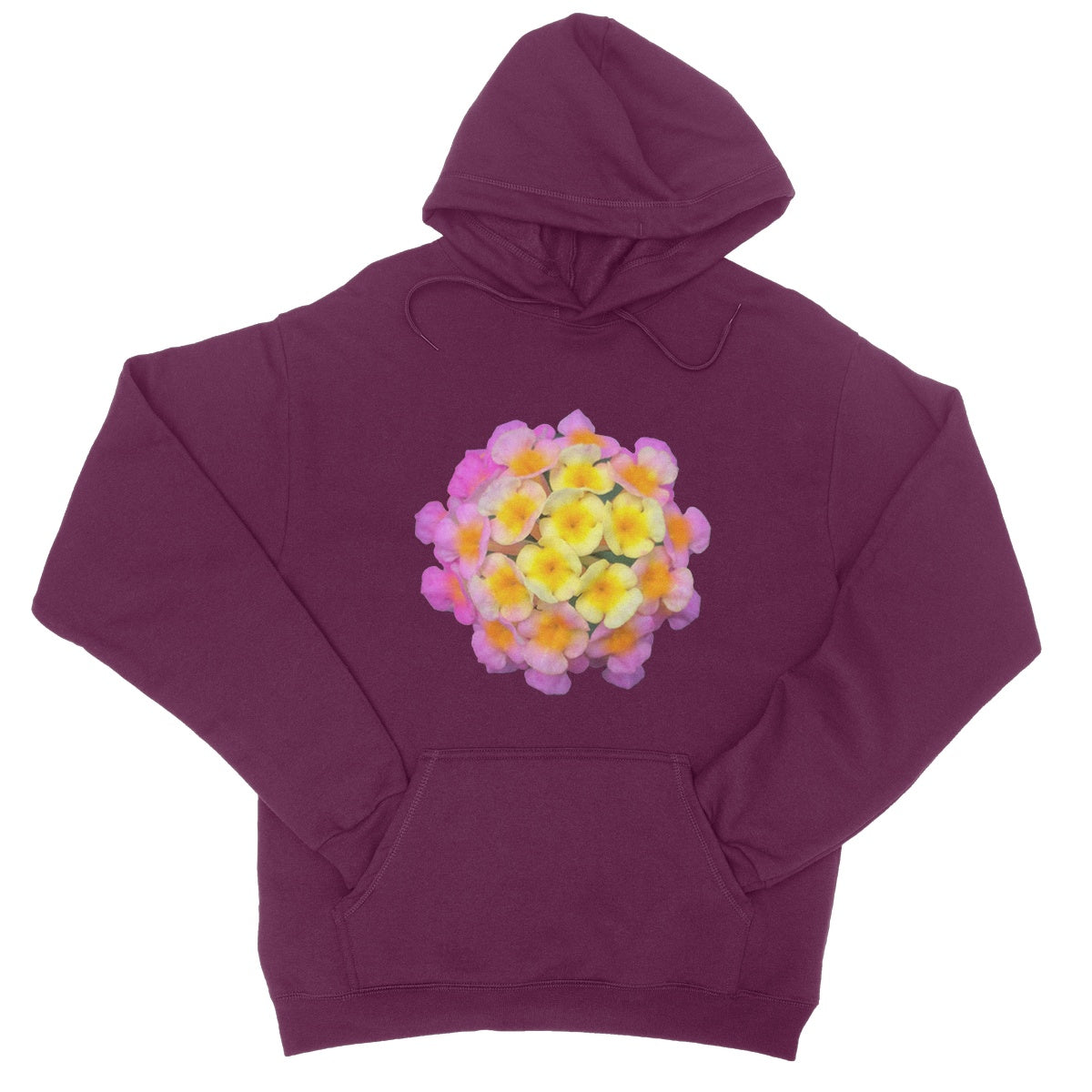 Pink Orange Flower College Hoodie