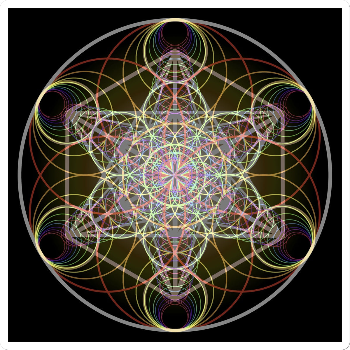 Metatron's Cube Waves print Sticker