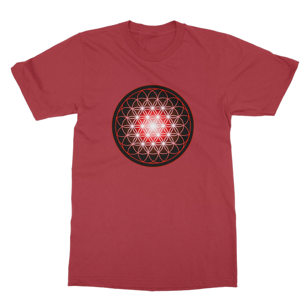 Flower of Life in Red Softstyle T-Shirt