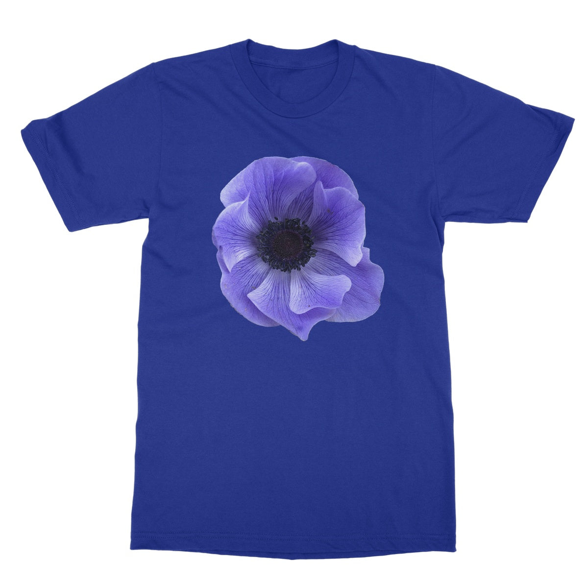 Mistral Blue Anemone Flower Softstyle T-Shirt
