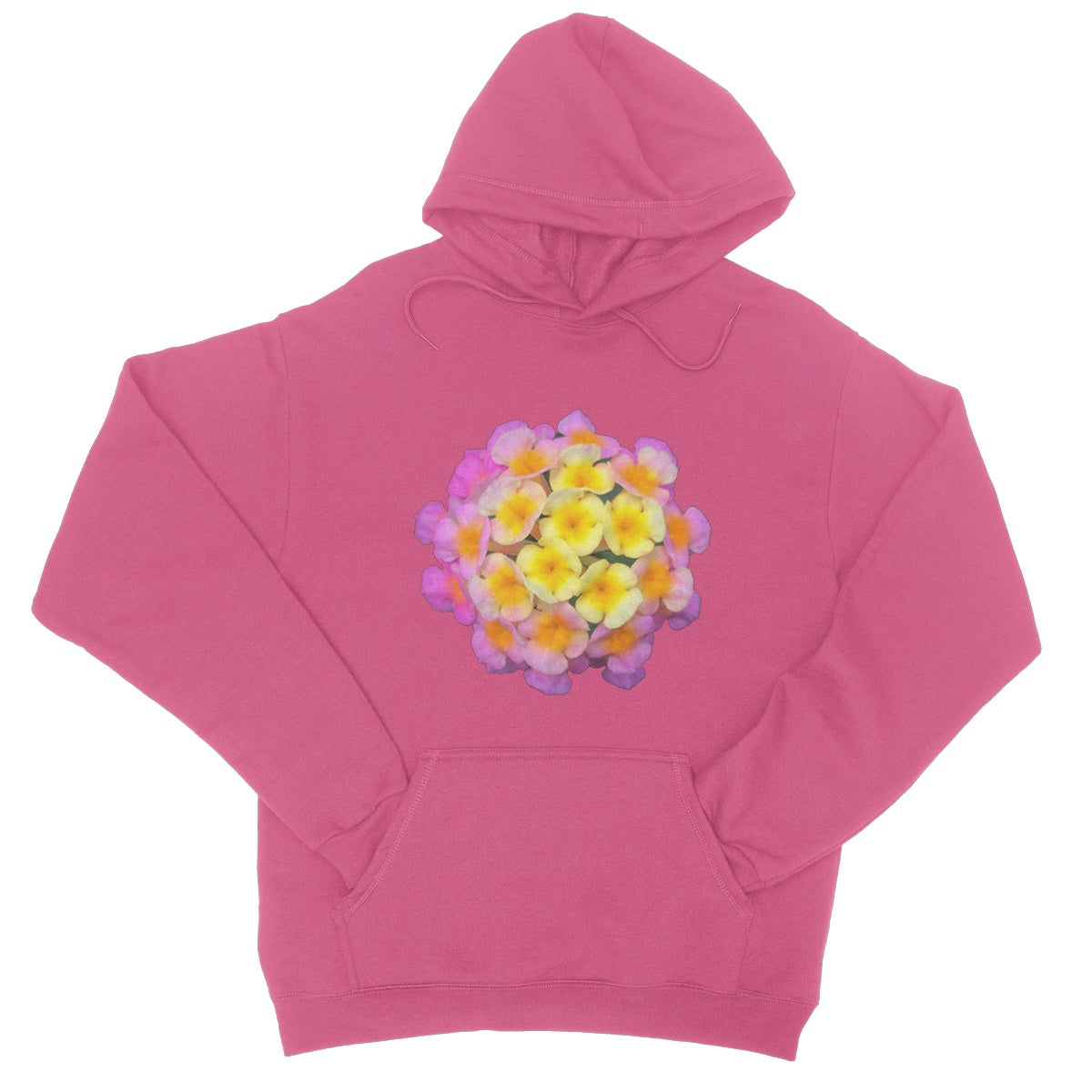 Pink Orange Flower College Hoodie