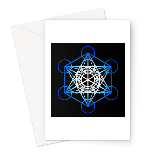 Metatron's Cube Print Greeting Card - Nature of Flowers