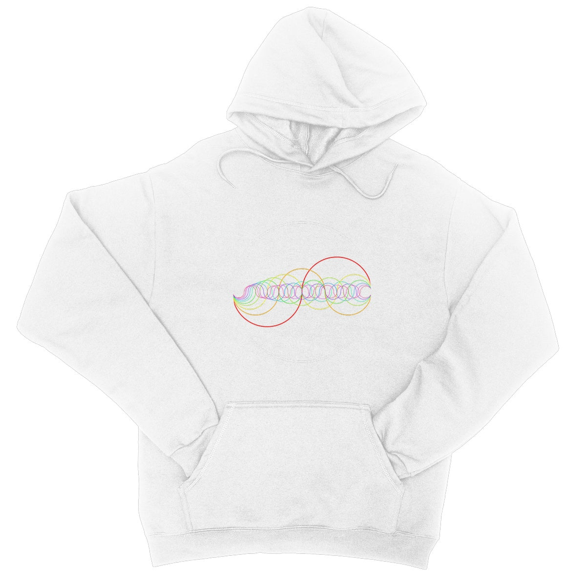 Rainbow-Coloured Waves in Circle  College Hoodie - Nature of Flowers