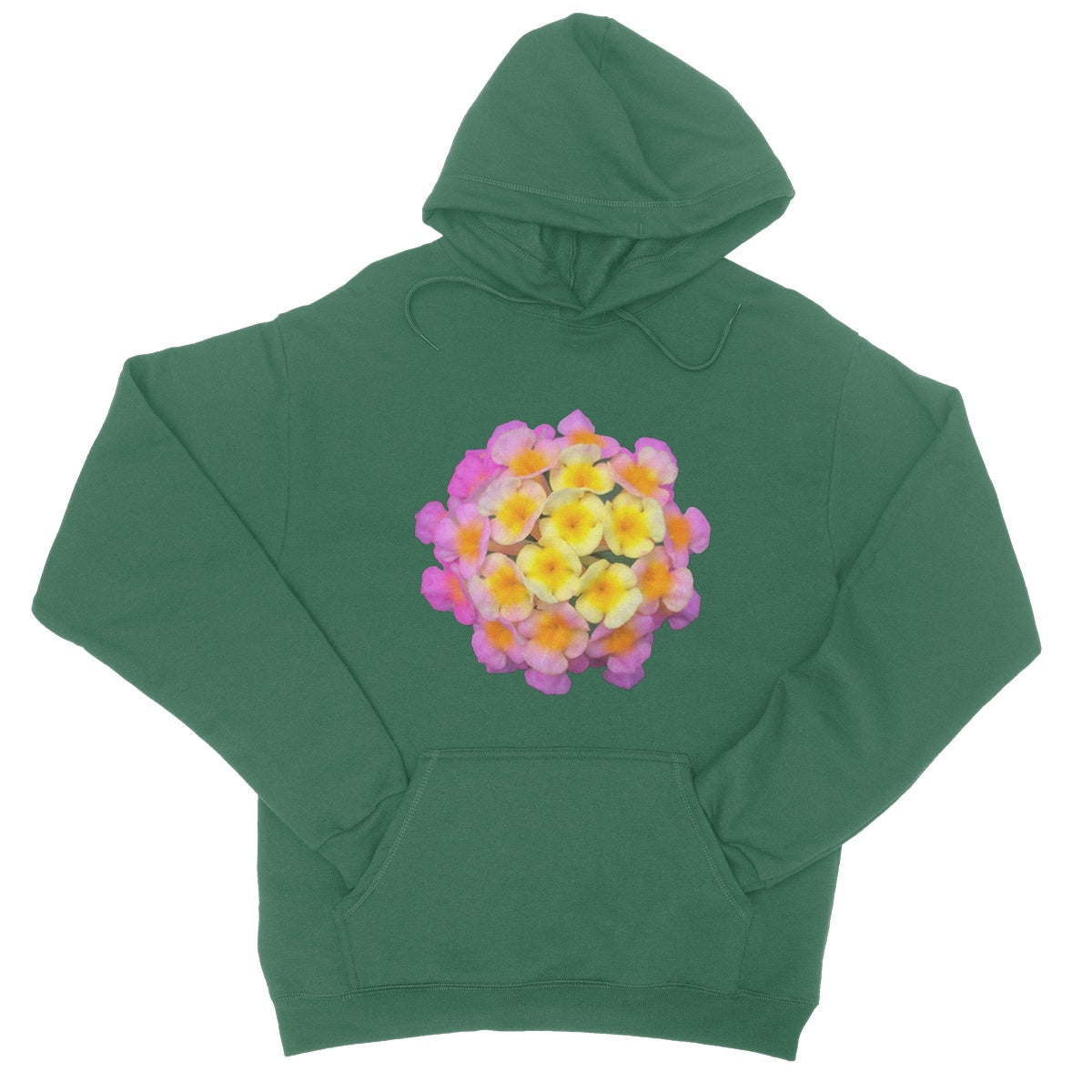 Pink Orange Flower College Hoodie