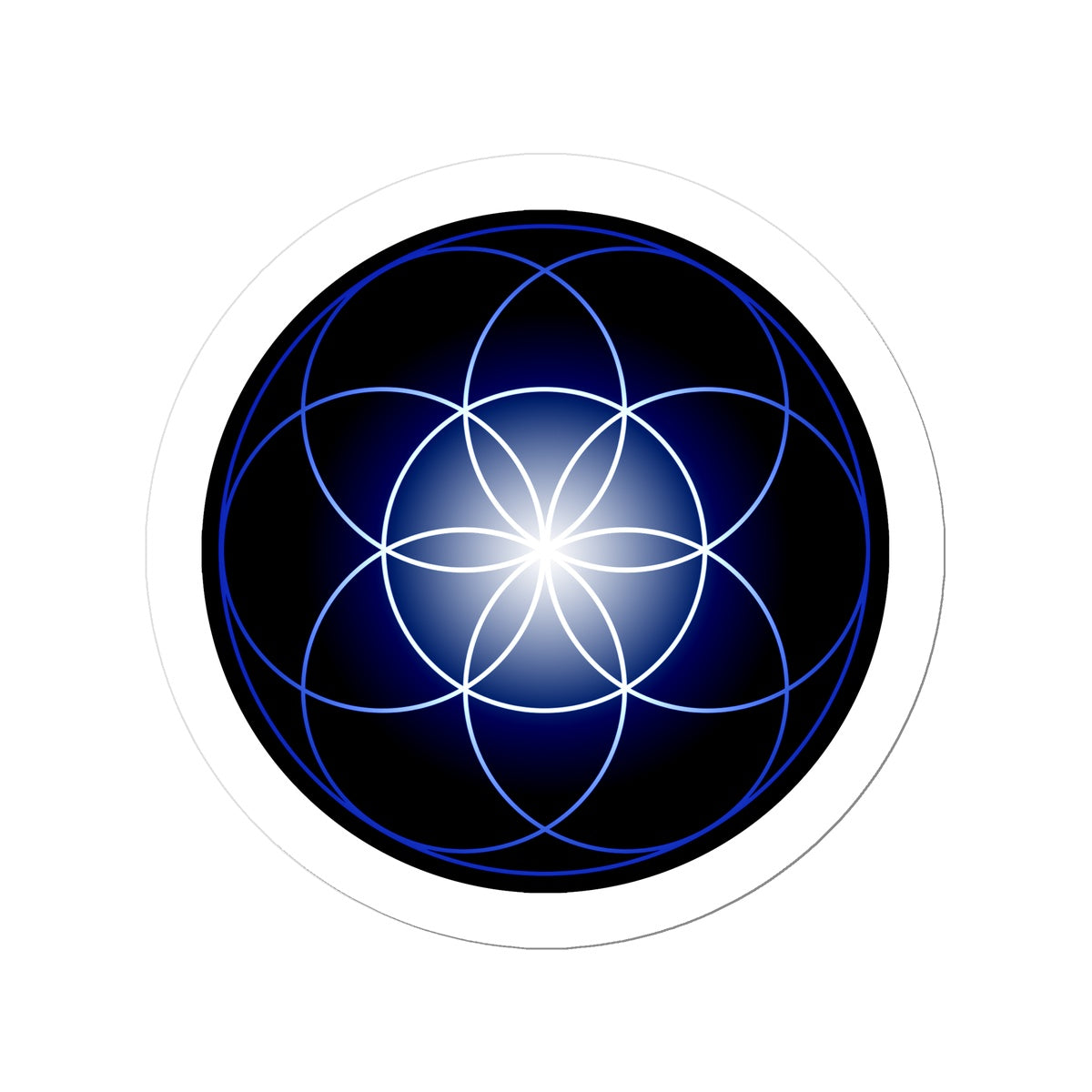 Seed of Life in Blue Sticker - Nature of Flowers