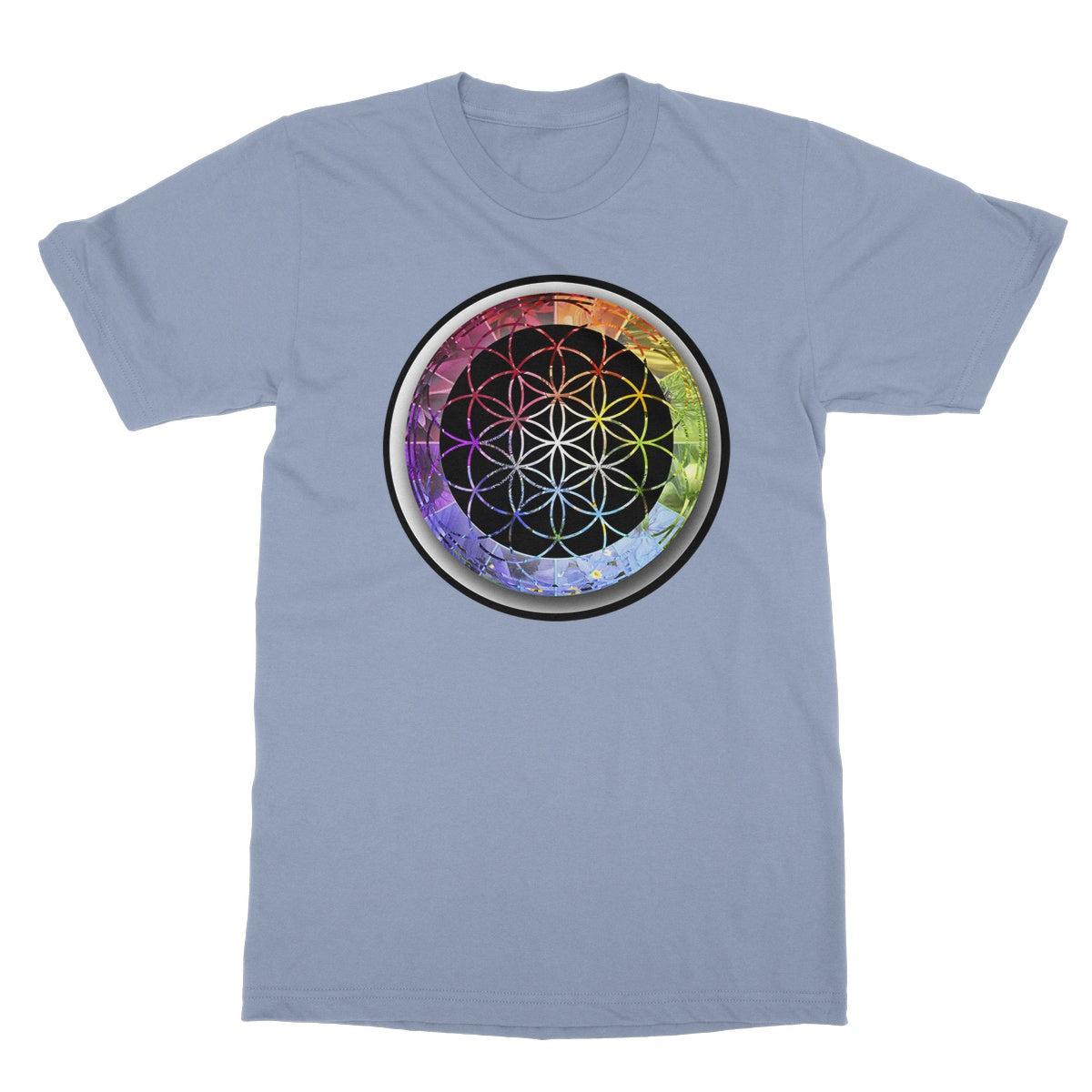 Flower of Life Rainbow Softstyle T-Shirt - Nature of Flowers
