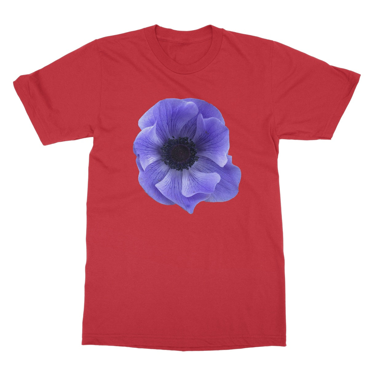 Mistral Blue Anemone Flower Softstyle T-Shirt