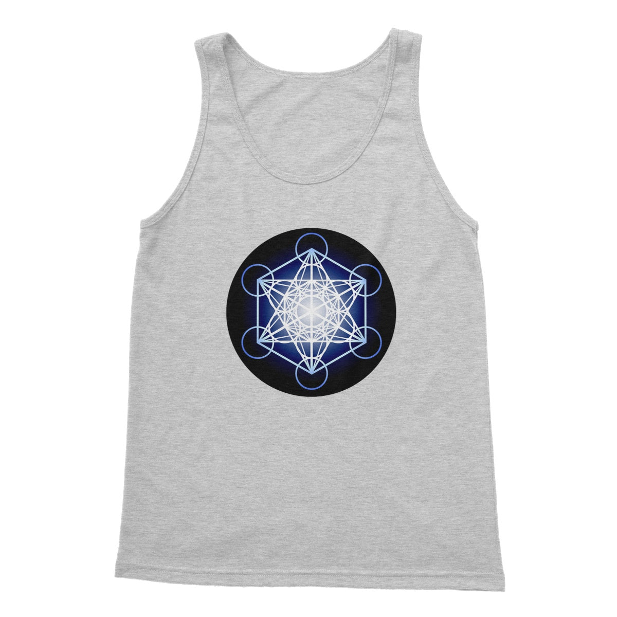 Metatron's Cube in Blue Softstyle Tank Top - Nature of Flowers