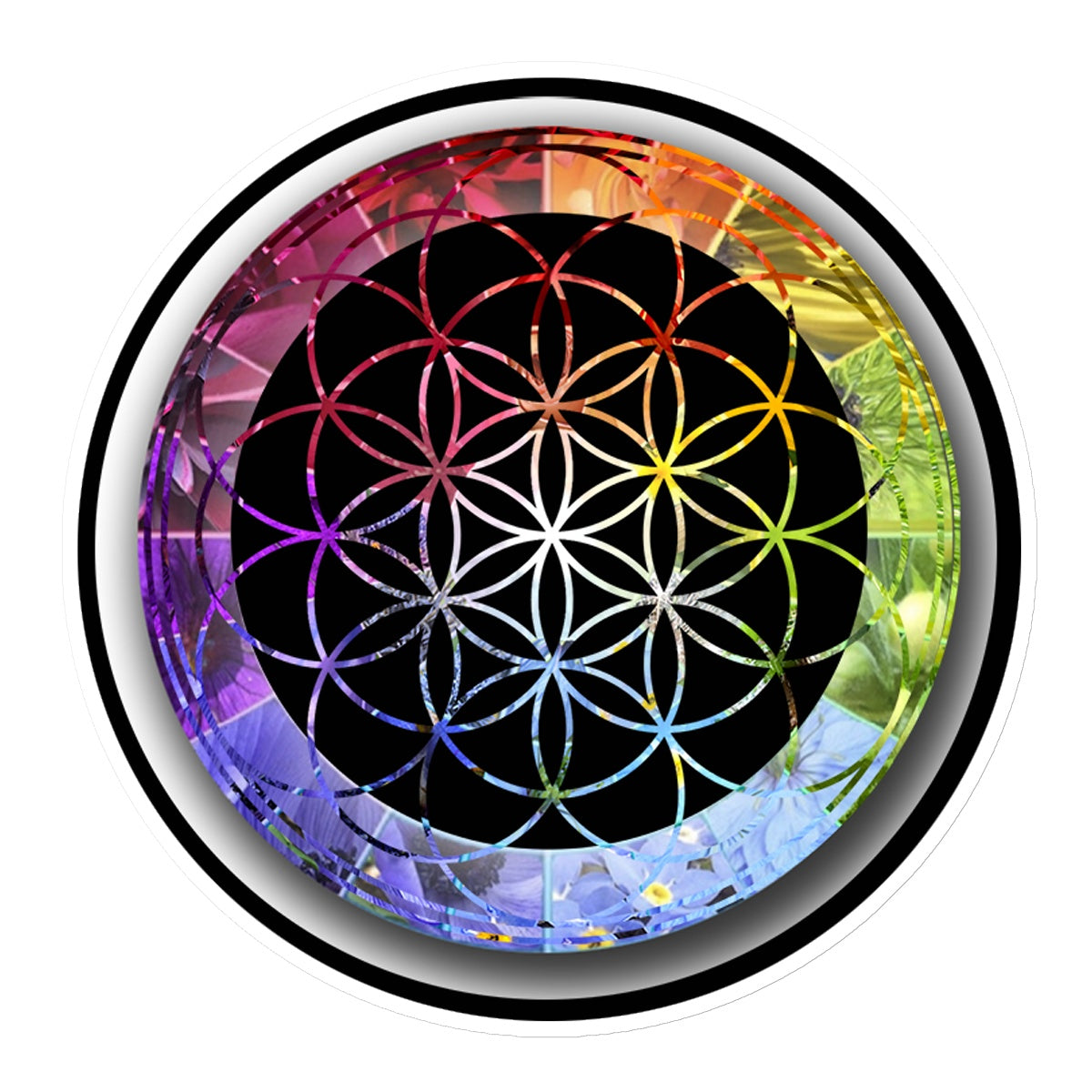 Flower of Life Rainbow Sticker