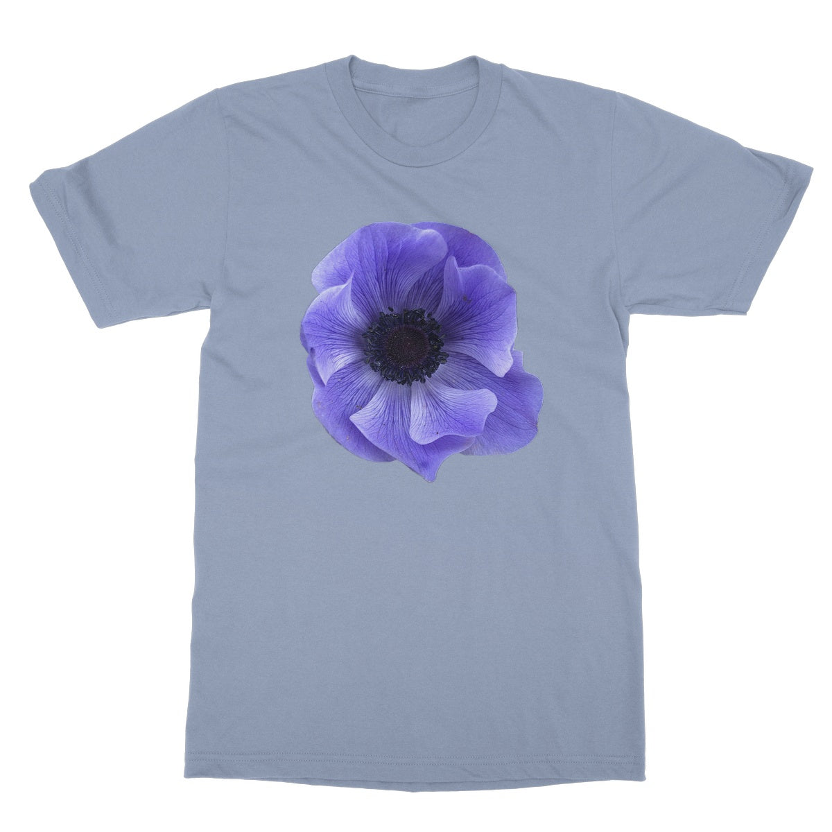 Mistral Blue Anemone Flower Softstyle T-Shirt