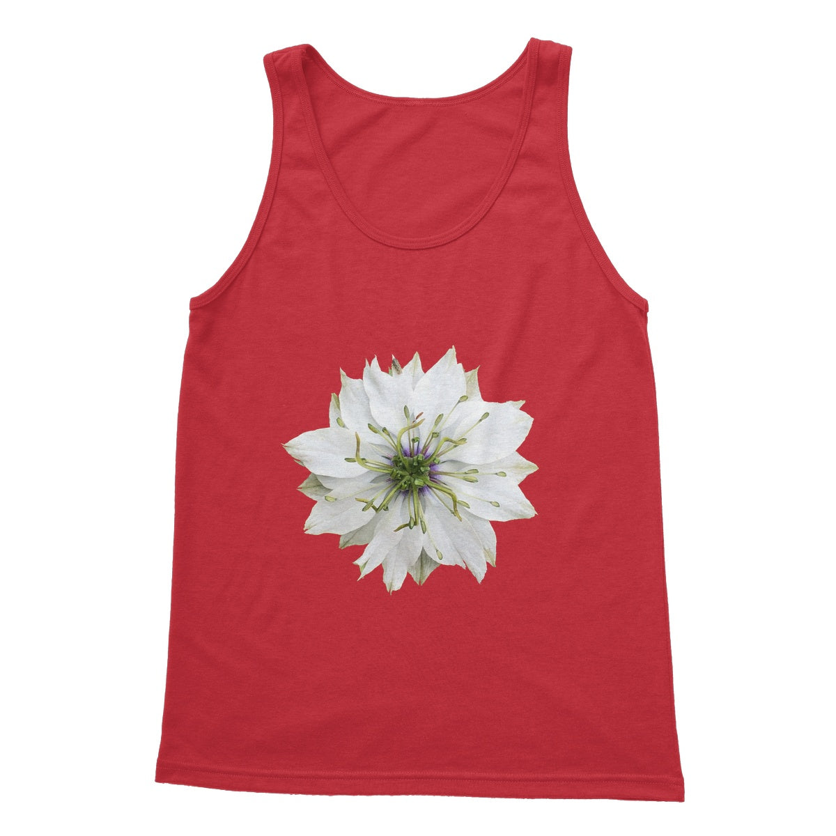 White Flower 'Nigella Love in the Mist' Softstyle Tank Top - Nature of Flowers