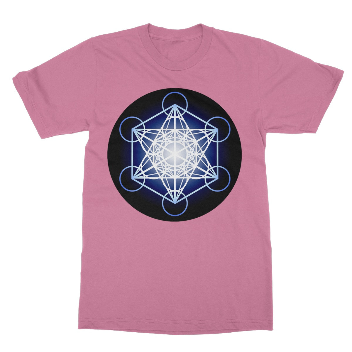 Metatron's Cube in Blue T-Shirt - Nature of Flowers