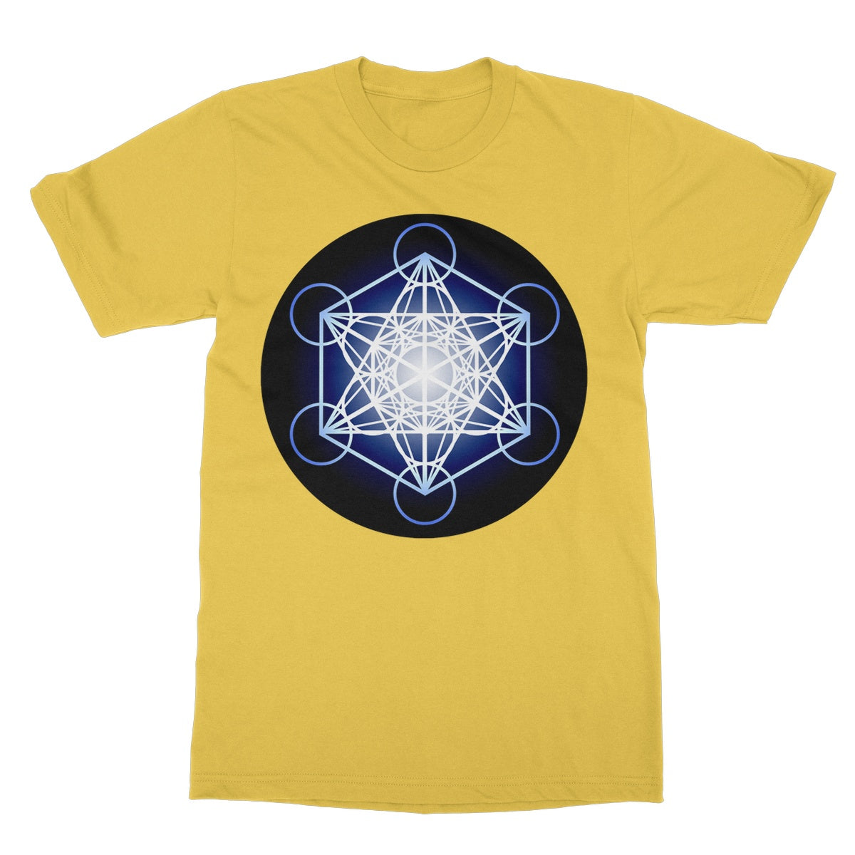 Metatron's Cube in Blue T-Shirt - Nature of Flowers
