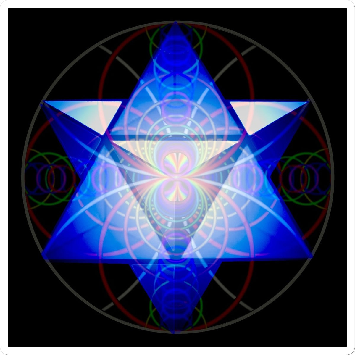 Merkaba Star Created With Sound Waves print Sticker