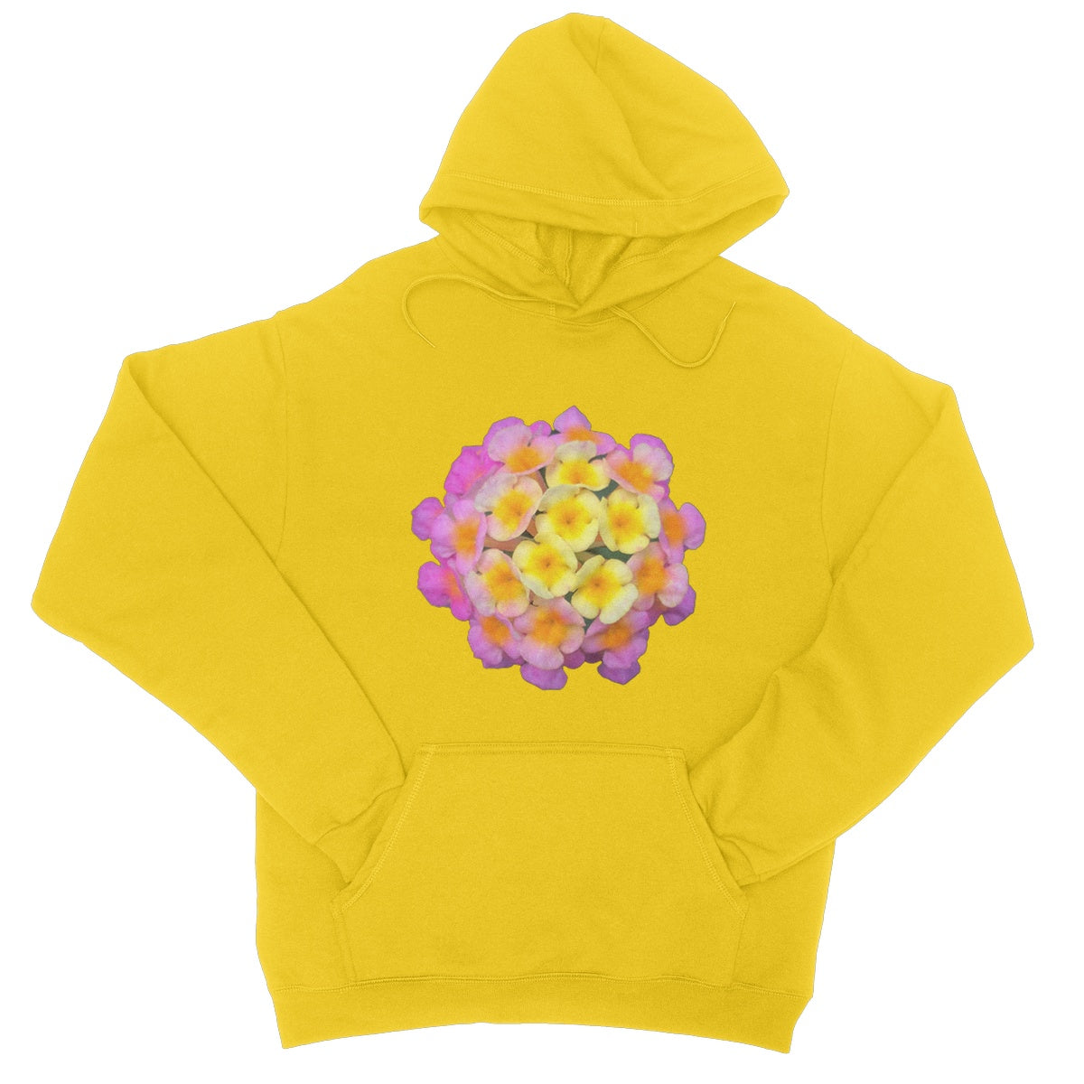 Pink Orange Flower College Hoodie