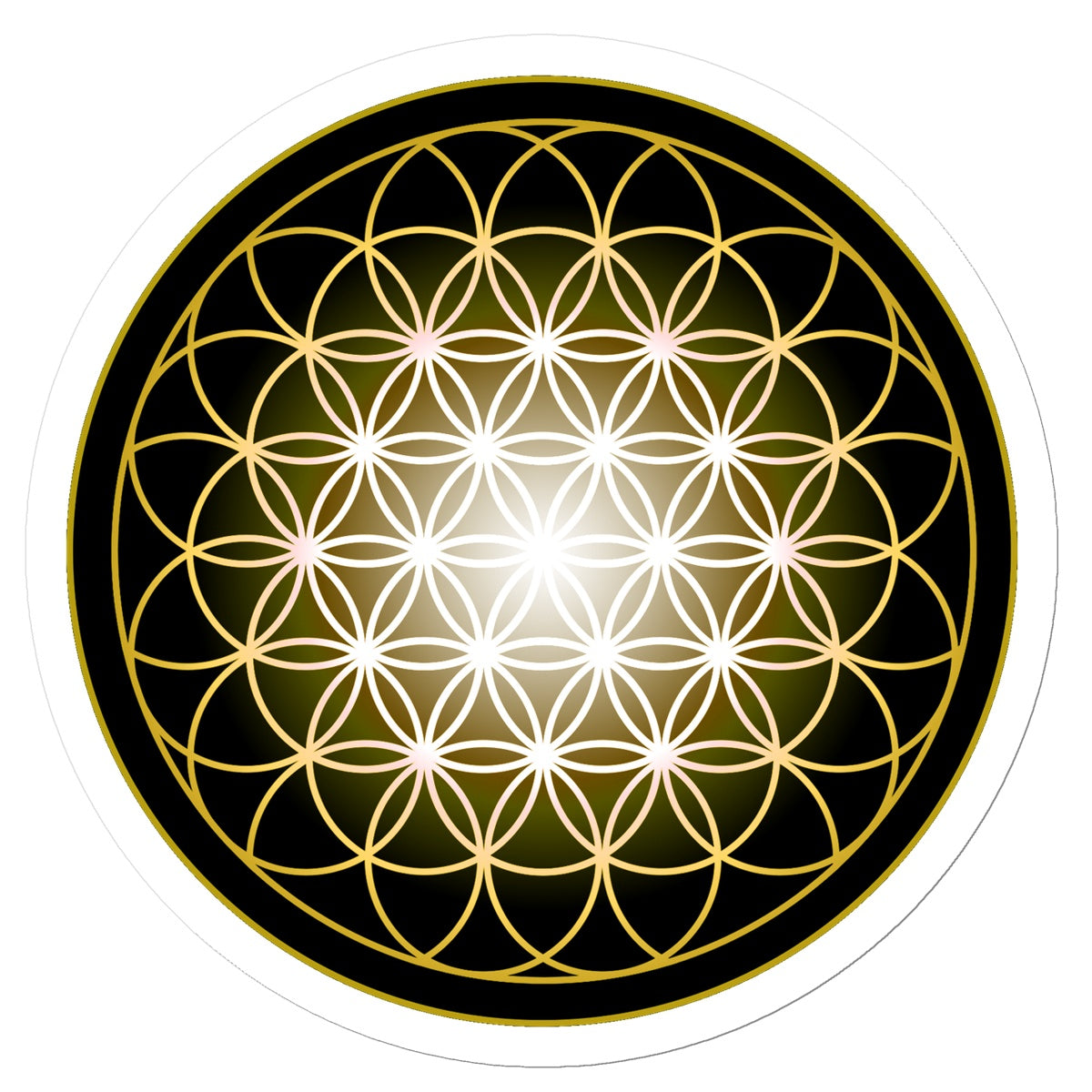 Flower of Life in Gold Sticker - Nature of Flowers