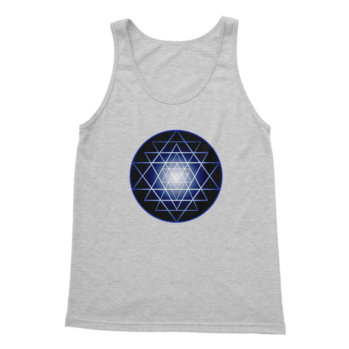 Shri Yantra in Blue Softstyle Tank Top - Nature of Flowers