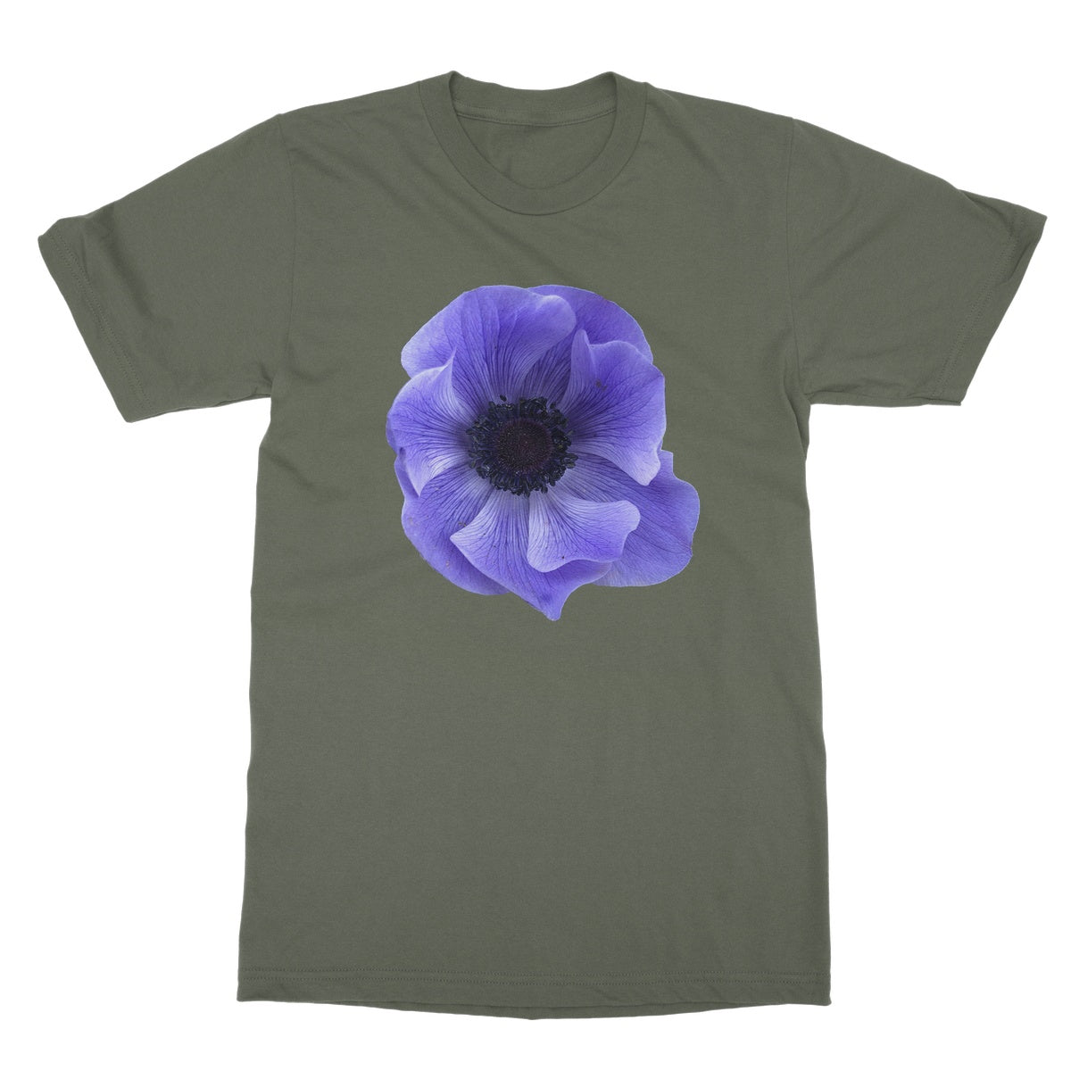 Mistral Blue Anemone Flower Softstyle T-Shirt