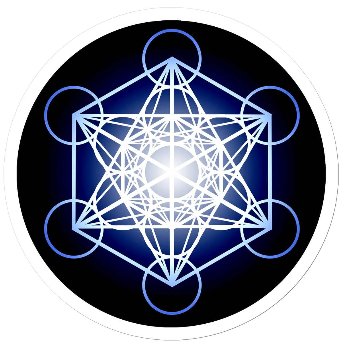 Metatron's Cube in Blue Sticker - Nature of Flowers