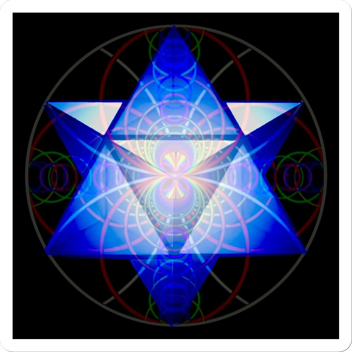 Merkaba Star Created With Sound Waves print Sticker
