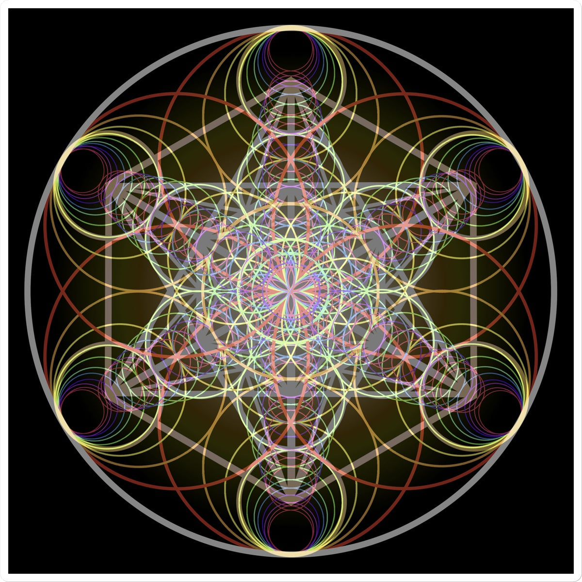 Metatron's Cube Waves print Sticker
