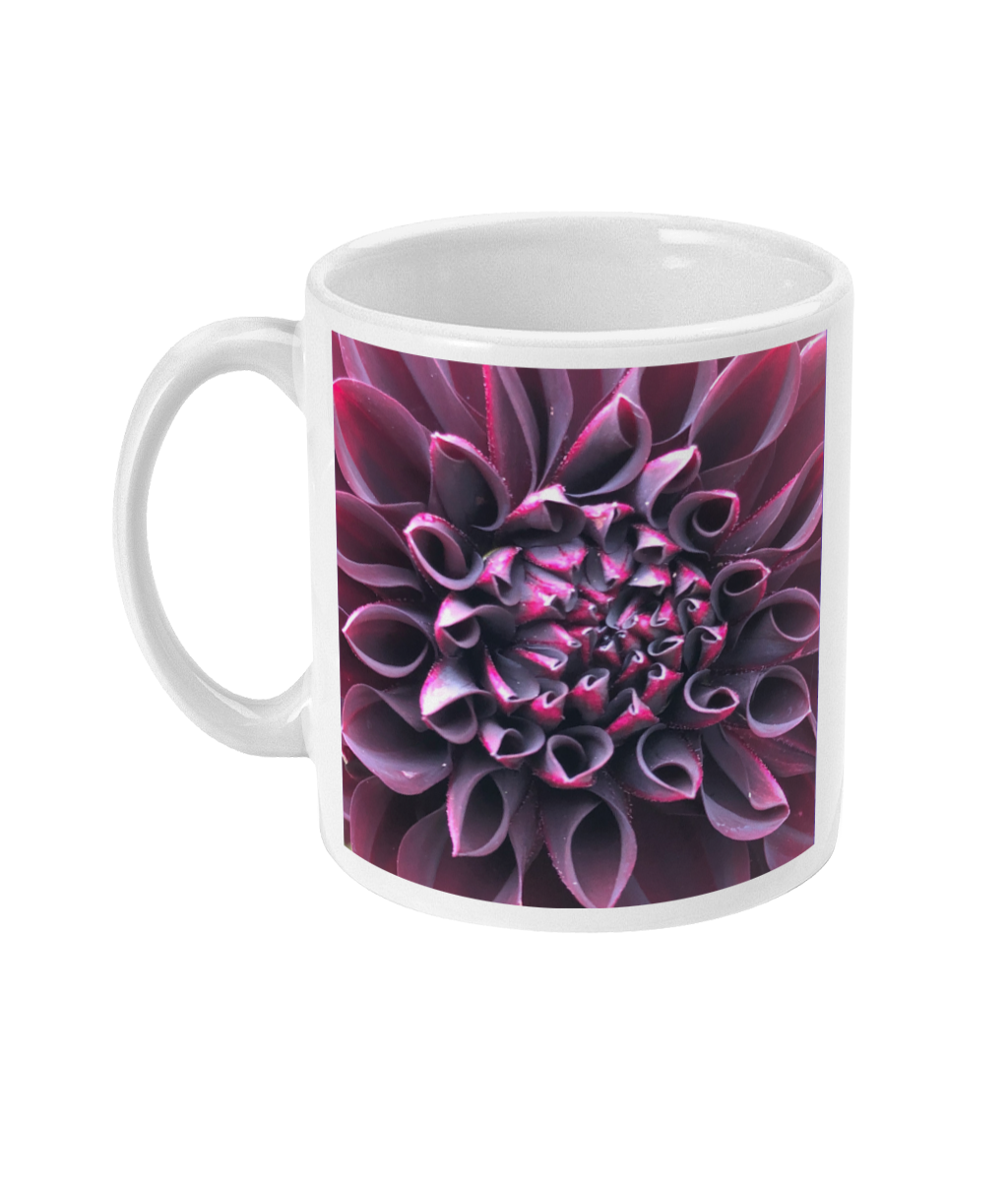 "Even in Darkness there is still light" Purple Dahlia Double Flower Mug - Nature of Flowers