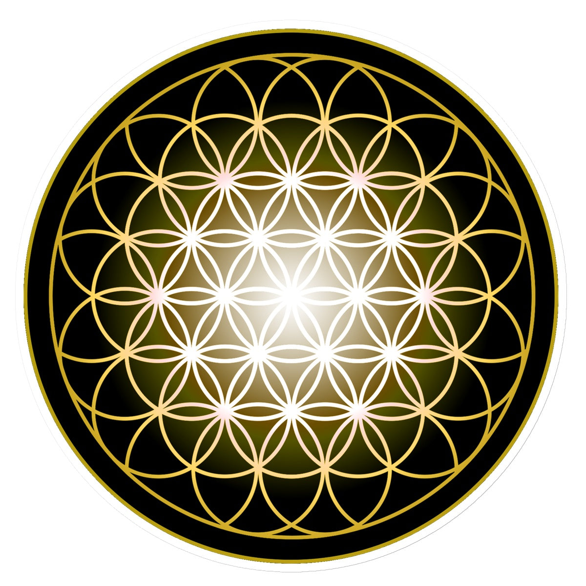 Flower of Life in Gold Sticker - Nature of Flowers