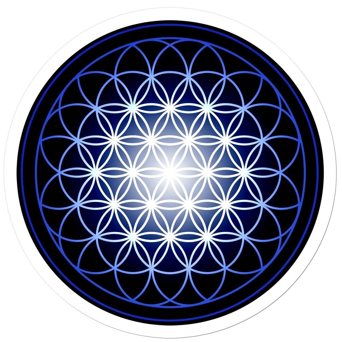 Flower of Life in Blue Sticker - Nature of Flowers