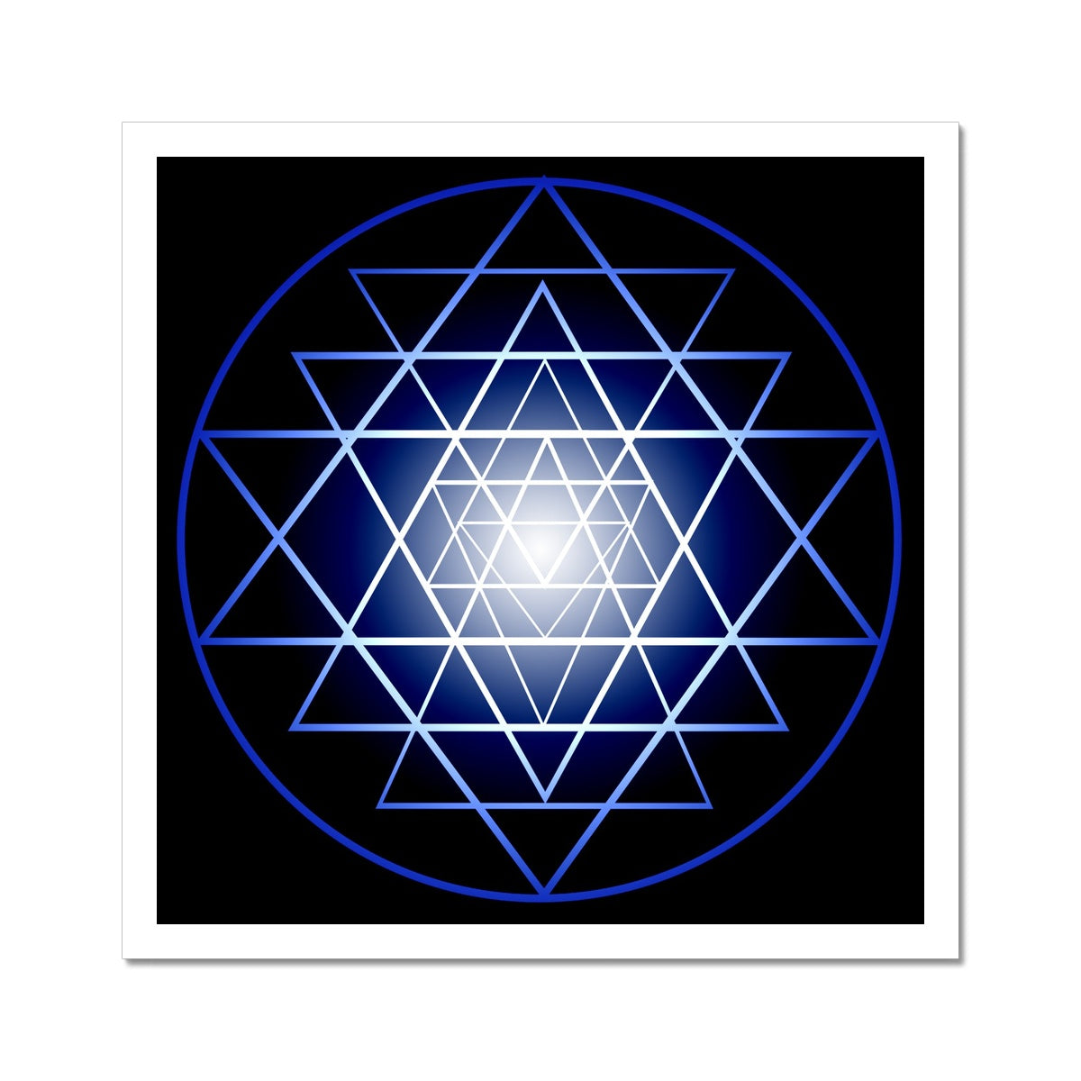 Shri Yantra in blue C-Type Print - Nature of Flowers