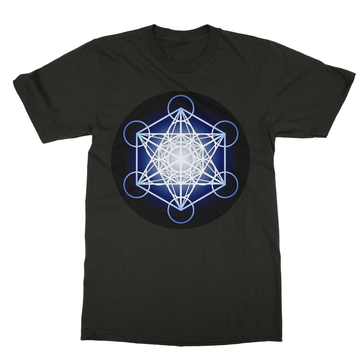 Metatron's Cube in Blue T-Shirt - Nature of Flowers