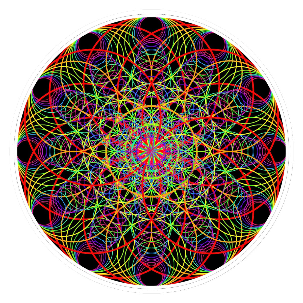 Twelve Sound Waves in a Circle Sticker - Nature of Flowers