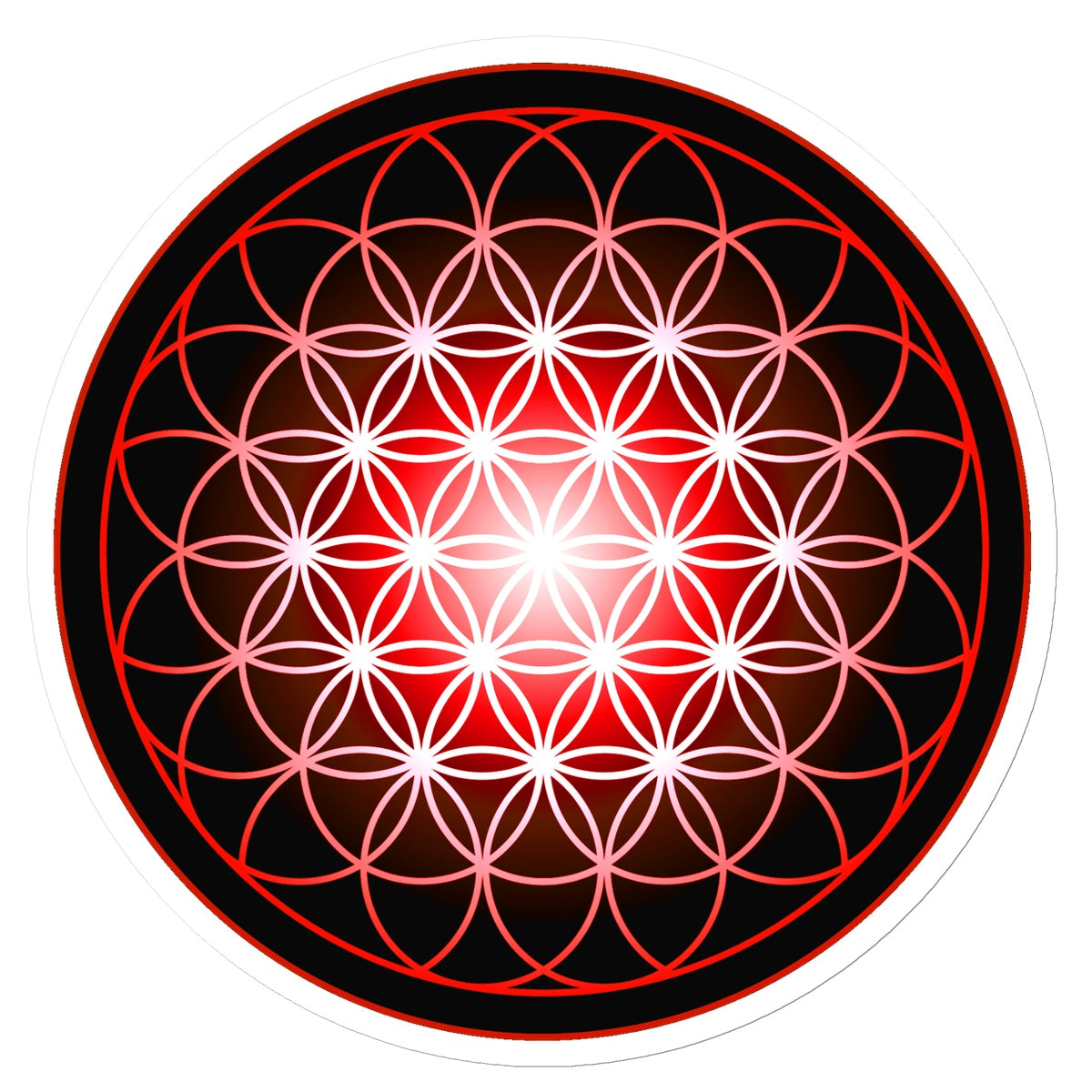Flower of Life in Red Sticker
