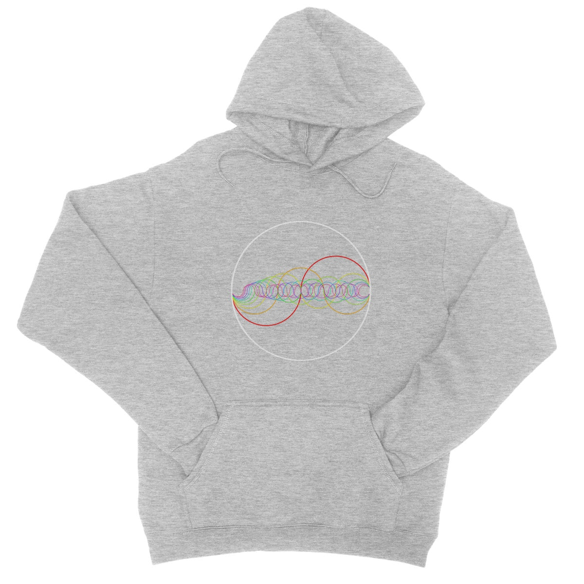 Rainbow-Coloured Waves in Circle  College Hoodie - Nature of Flowers