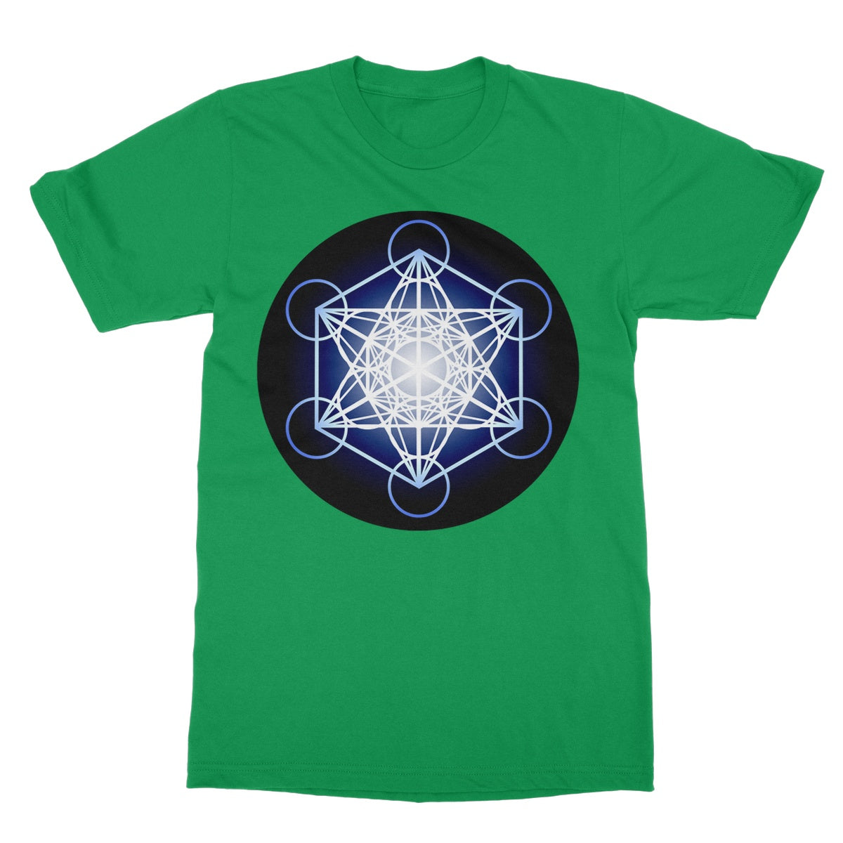 Metatron's Cube in Blue T-Shirt - Nature of Flowers