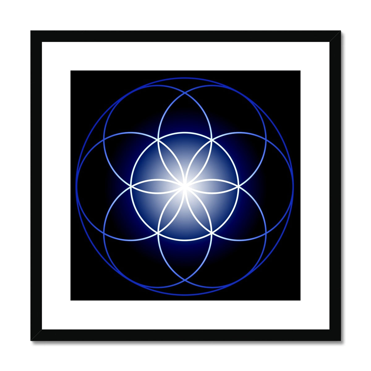Blue Seed of Life Framed Art Print