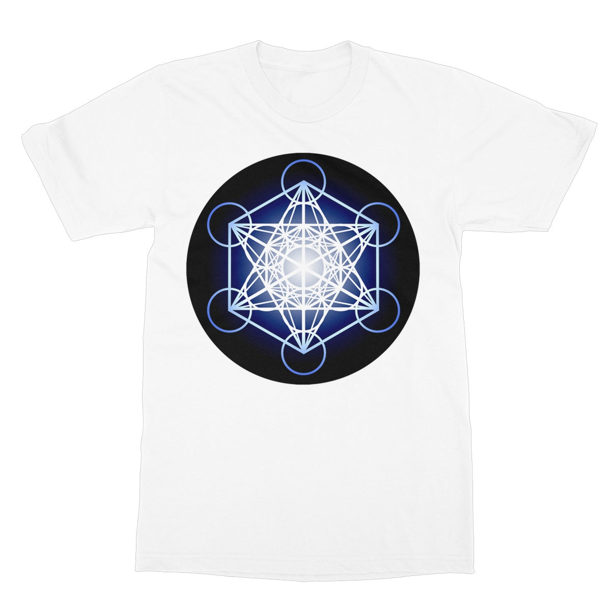Metatron's Cube in Blue T-Shirt - Nature of Flowers