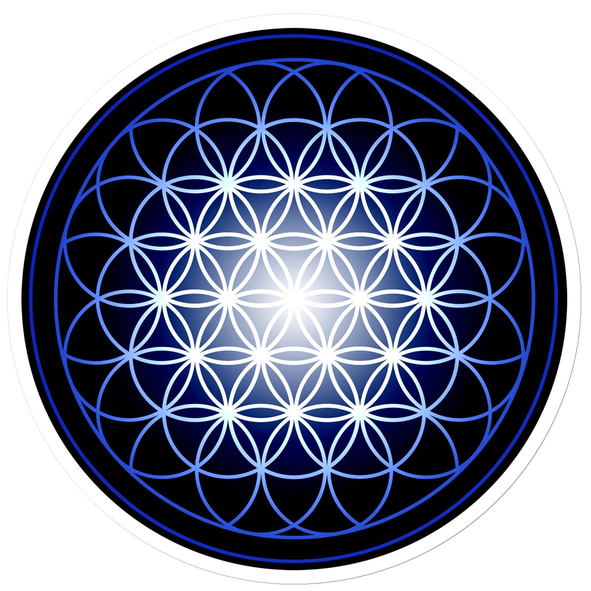 Flower of Life in Blue Sticker - Nature of Flowers