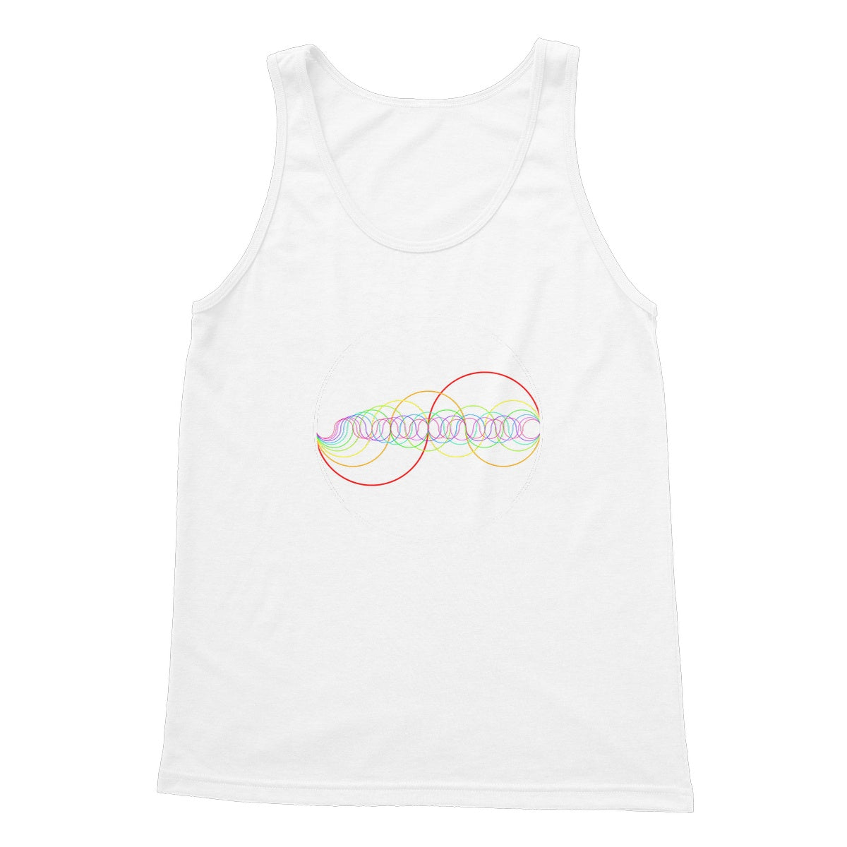 Rainbow-Coloured Waves in Circle  Softstyle Tank Top