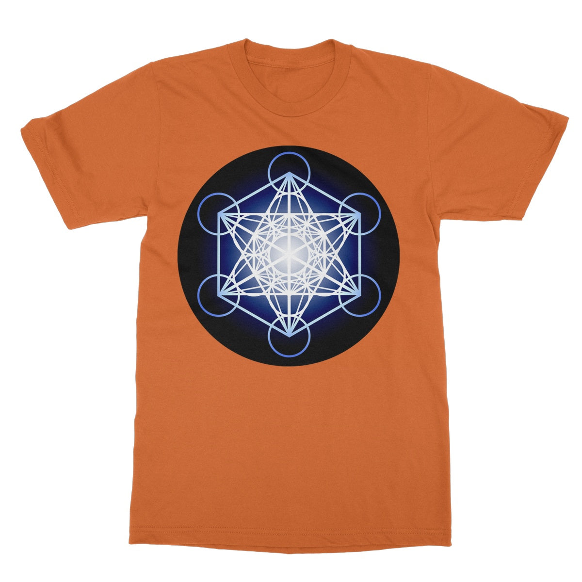 Metatron's Cube in Blue T-Shirt - Nature of Flowers