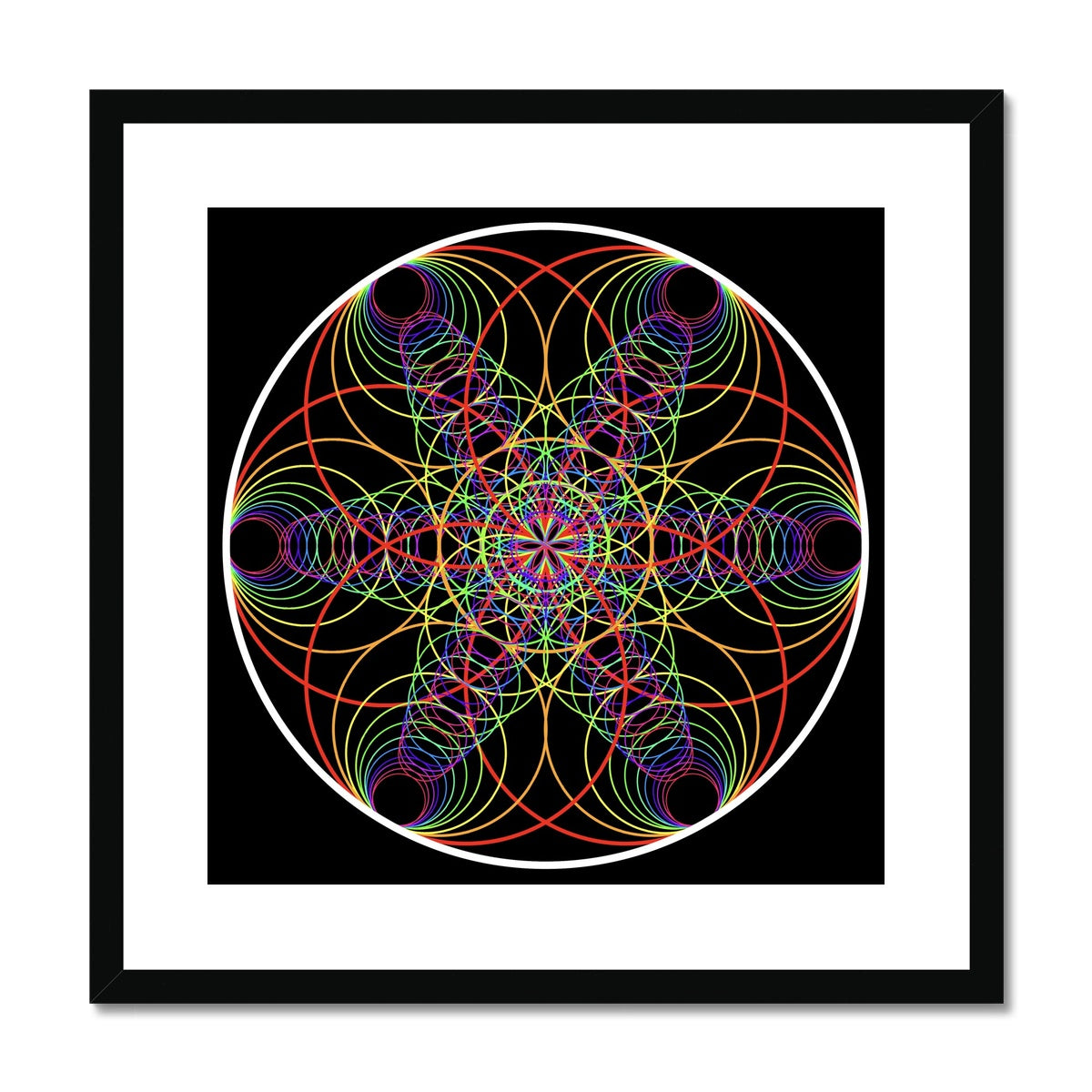 Six Sound Waves in a Circle Framed & Mounted Print
