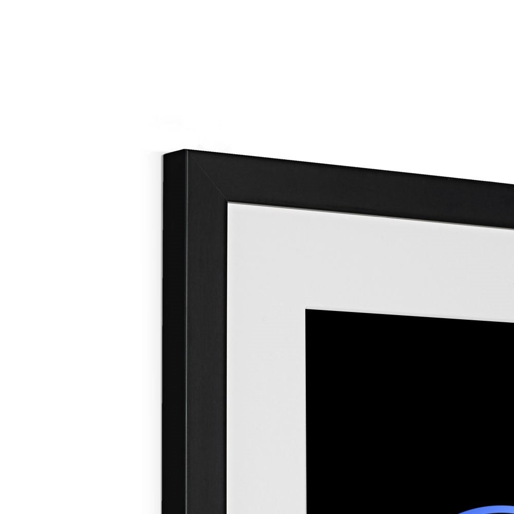 Metatron's Cube in Blue Framed & Mounted Print - Nature of Flowers