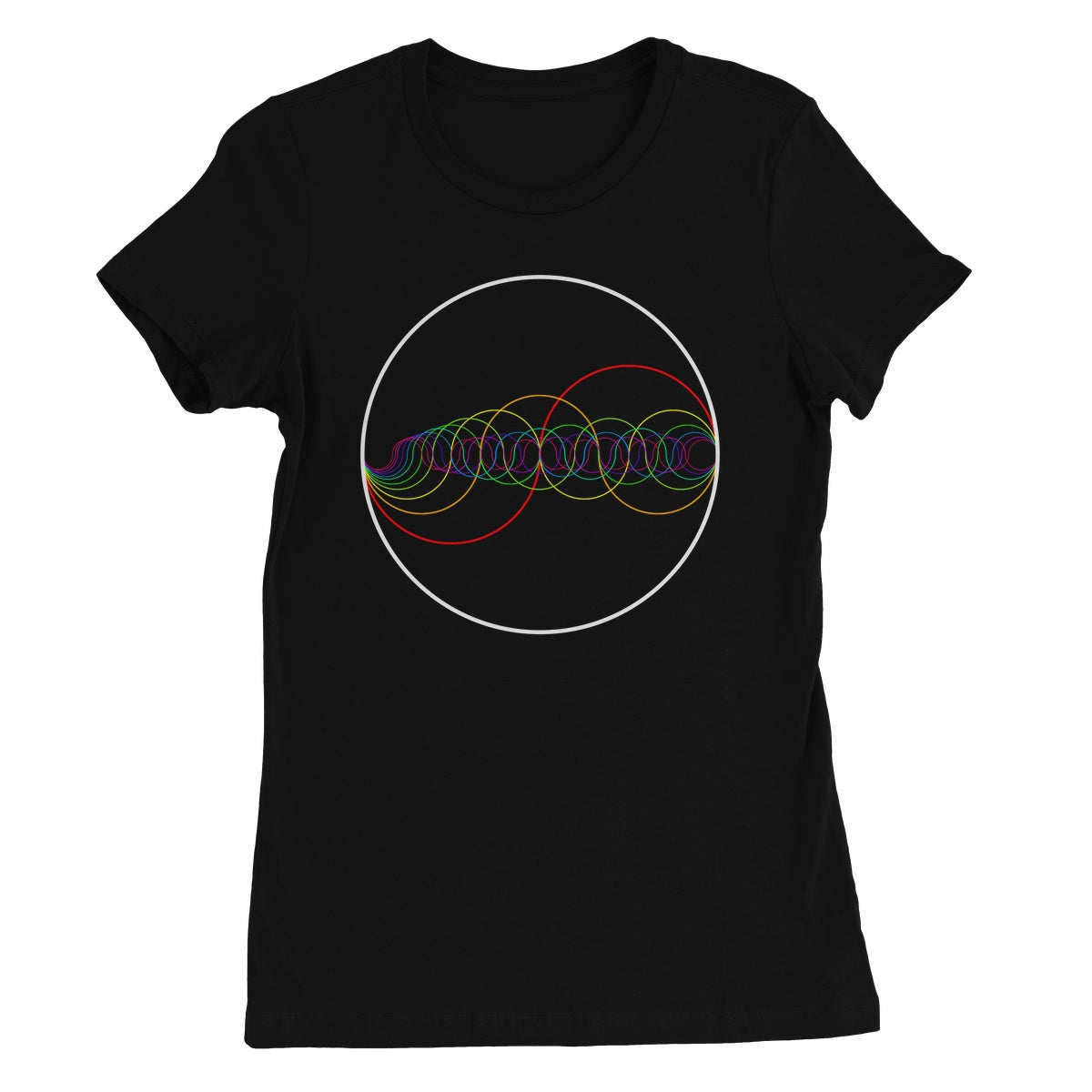Rainbow-Coloured Waves in Circle Women's Favourite T-Shirt