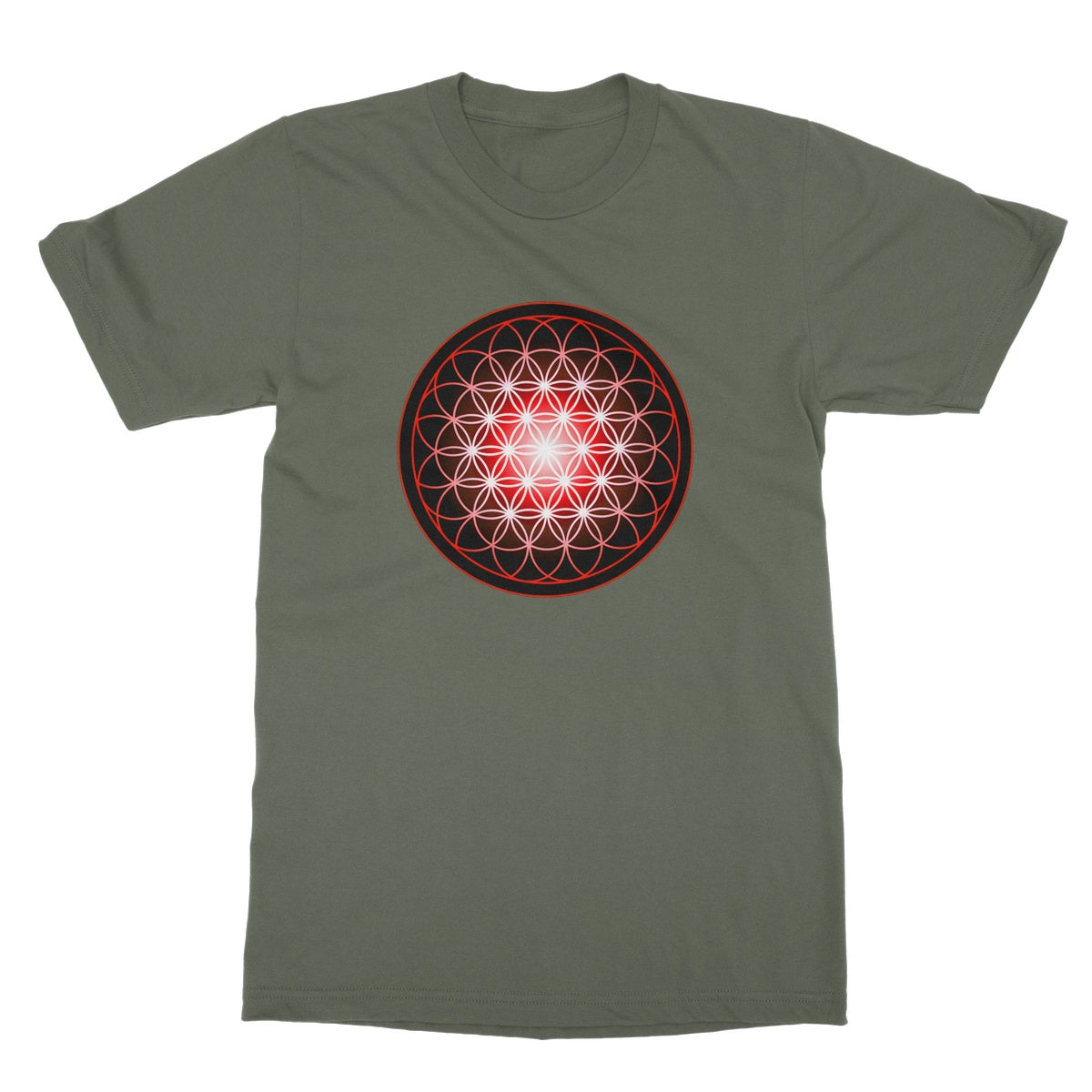 Flower of Life in Red Softstyle T-Shirt
