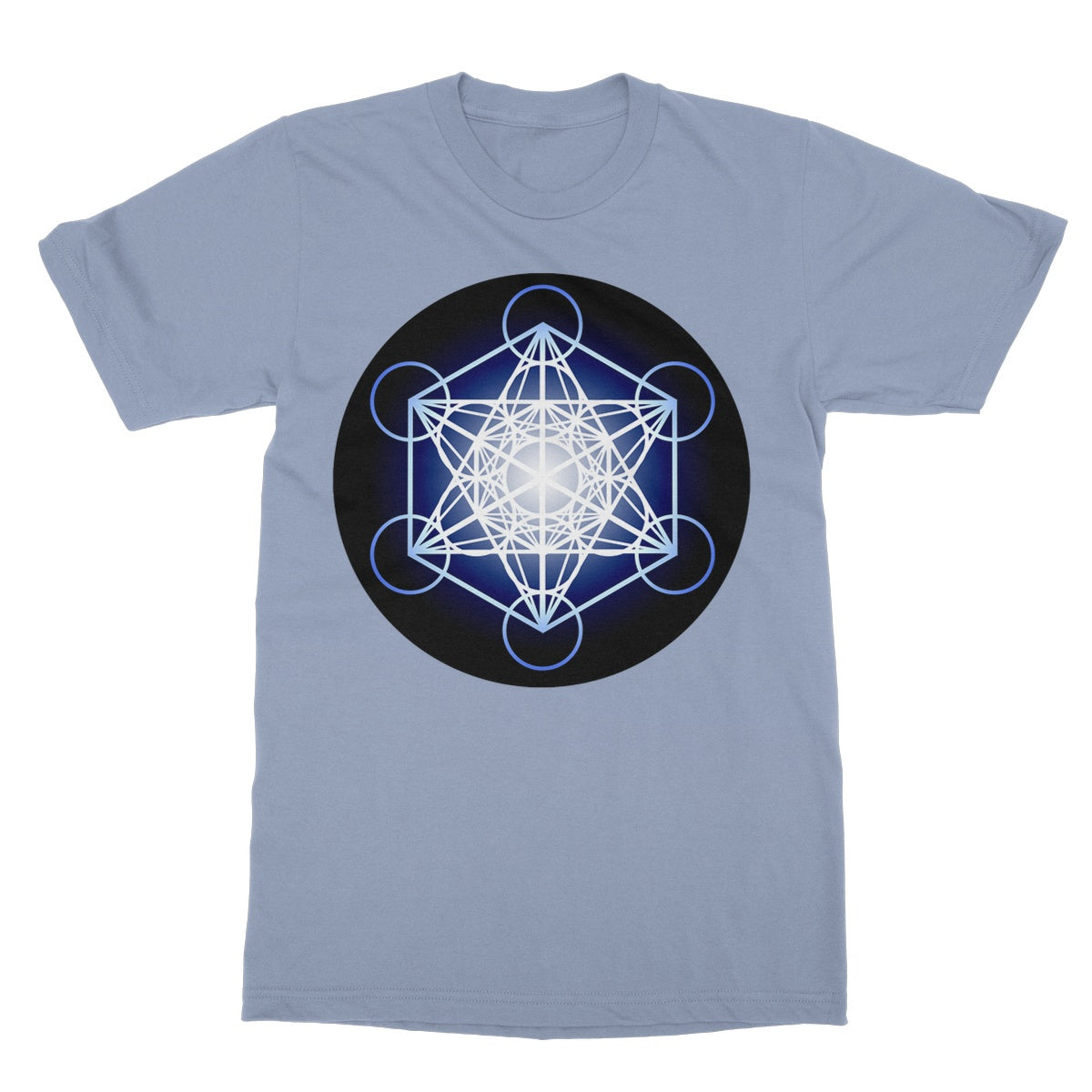 Metatron's Cube in Blue T-Shirt - Nature of Flowers